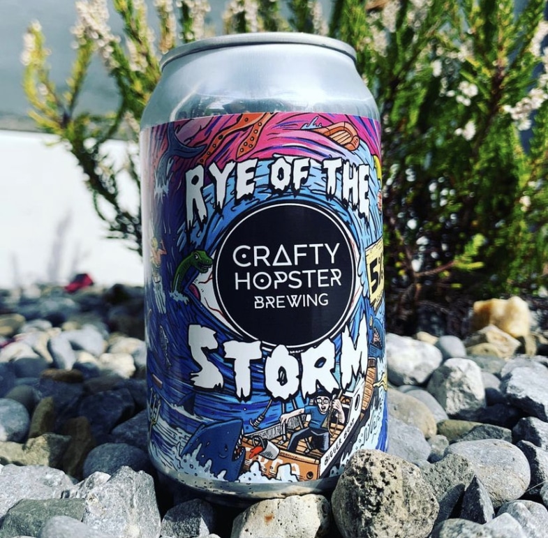<p style="color:white">Crafty Hopster</p> Crafty hopster rye of the storm can design and illustration